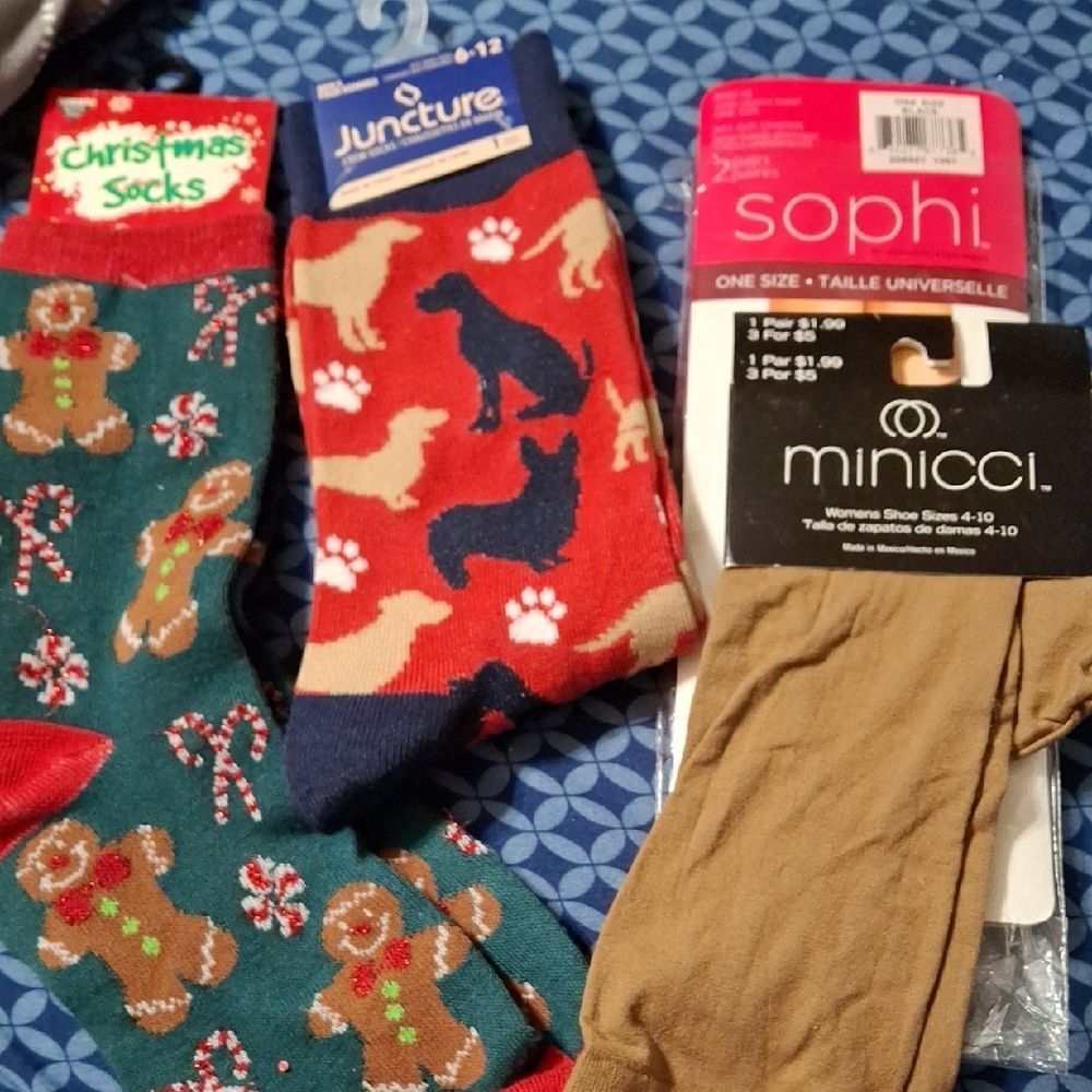 Nicole Festive Green and Red Socks